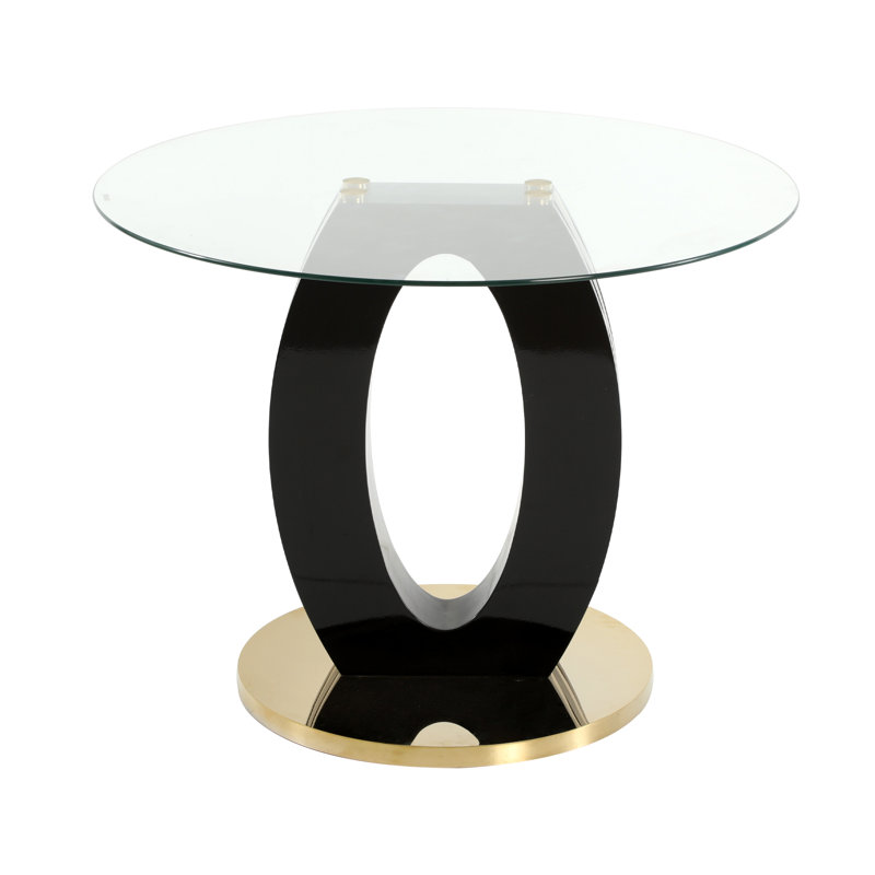 47.2'' Modern Luxury Clear Glass Round Dining Table for 4-6, Modern Kitchen Table with Tempered Glass Top & Stainless Steel Legs, Circle Dining Table for Home, Living Room, Apartment