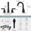 Robinet pour salle de bain à poignée double moderne avec ensemble de drain (ensemble de 2)-128592693
