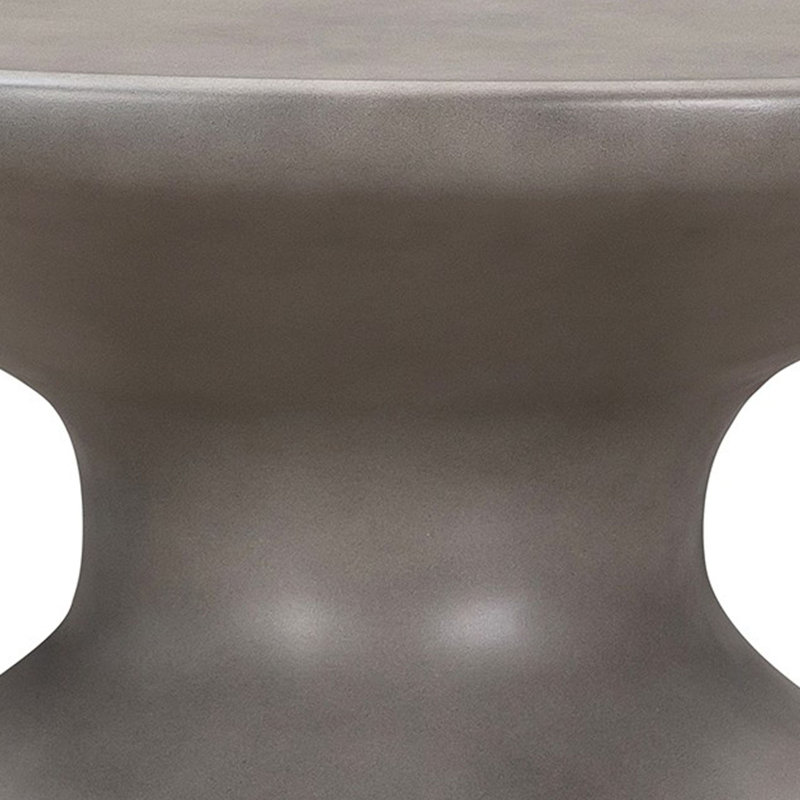 Anterrion 24" Wide Round Pedestal Coffee Table in Grey Concrete