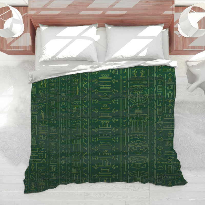 Hieroglyphics Art Pattern Comforter, King