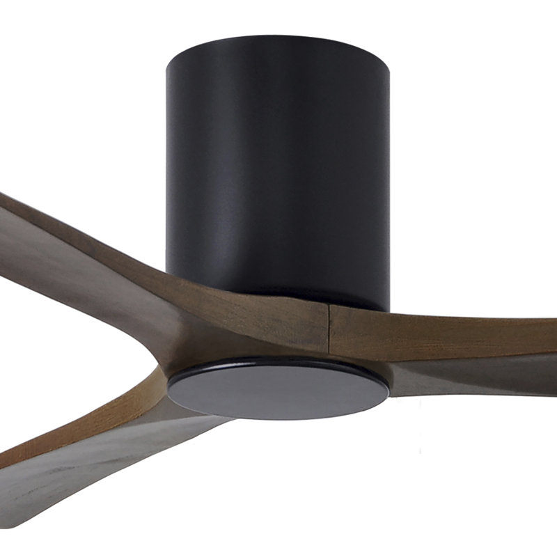 Irene LED Ceiling Fan, Matte Black, Walnut, 52"