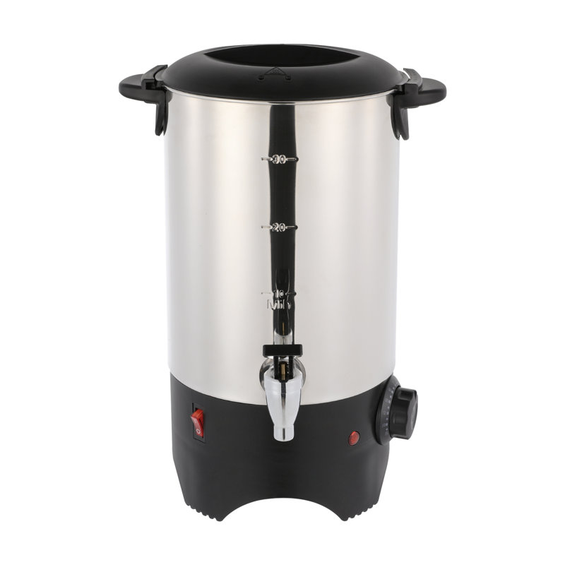 Urne à café commerciale 1,59 gallons, distributeur de café en acier inoxydable 304 avec robinet, argent, 6L