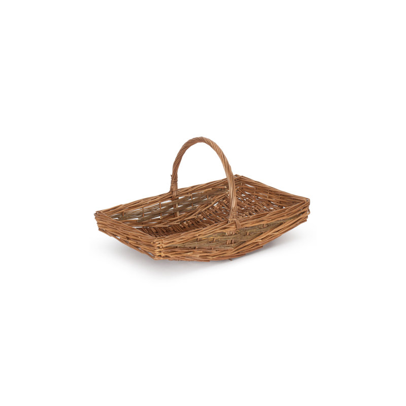 Unpeeled Garden Wicker Basket, 28cm H x 51cm W x 34cm