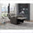 Recliners for Living Room, Slate Gray Faux Leather Reclining Chair with Tab Pull | Solid Wood Frame-1481697301