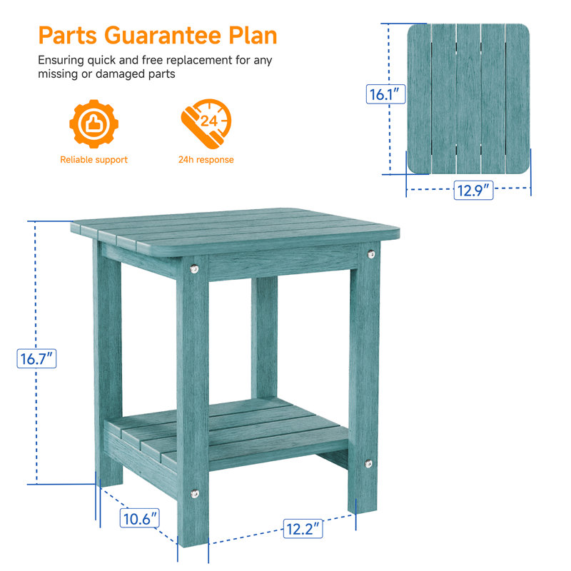Table de bout pour l'extérieur Bertoncini, Bleu lac