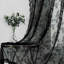 Rideau transparent en dentelle à 2 panneaux avec ailette fine et aérée anti-poussière lavable à motif floral noir à motif floral résistant à la déchirure pour la décoration intérieure, l 100 cm x L 100 cm-943089628