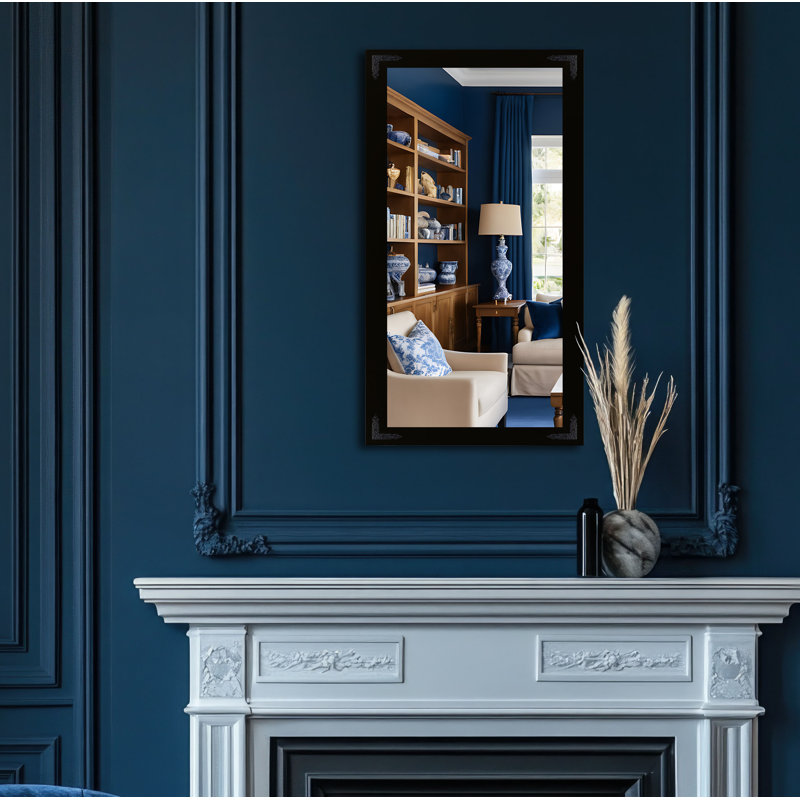 Heavner Flat Wall Mirror, Black, 29.5" H x 21.5" W