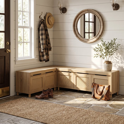 L-Shaped Entryway Bench With Storage