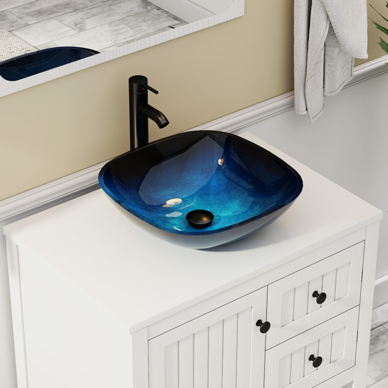 Sharee 30" Single Bathroom Vanity Set With Vessel Sink, Faucet And Drain, Assembly Required, White