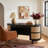 Salvatore Oval Solid Wood Solid Wood and Wicker/Rattan Writing Desk