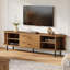 Meuble télé Mid-Century cannelé avec portes coulissantes pour le salon