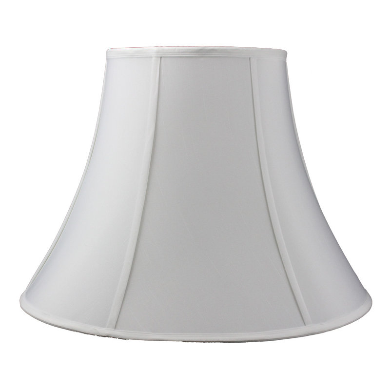 Abat-jour cloche en soie / shantung H 15 po x l 20 po (à visser), Blanc, H 15 po x l 20 po x P 20 po