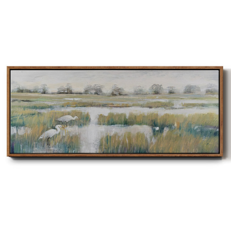 Marshland View V - Framed Canvas, 20" H x 50" W