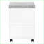 Classeurs mobiles, 3 tiroirs roulants, support pour imprimante, contemporain moderne, stratifié gris ardoise blanc neige | Blanc | Panneau de particules-130913166