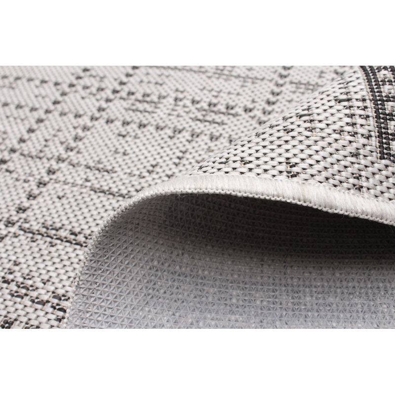 Tapis intérieur / extérieur gris Bralon, Rectangle 4 pi 4 po x 6 pi 5 po