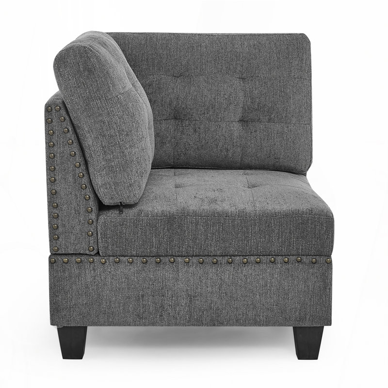 Canapé d'angle pour canapé modulaire, chenille grise (31,5 po x 31,5 po x 36,5 po)