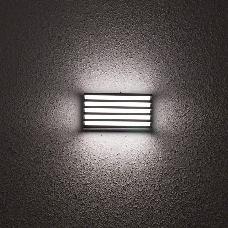 Astromeritis Black 20.6cm H Integrated LED Outdoor Bulkhead Light, 4000K