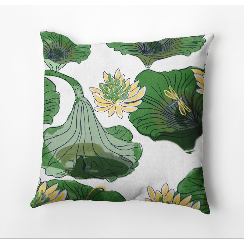 Cuban Flare Floral Reversible Throw Pillow, Green, 26" x 26"