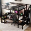 Metal Full Size Loft Bed With Wardrobe, Desk, Port And Adjustable Brightness Led - Black For A Intriguing Bedroom