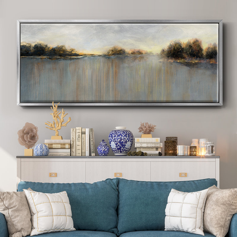 Rain at Dawn- Framed Canvas, 20" H x 50" W