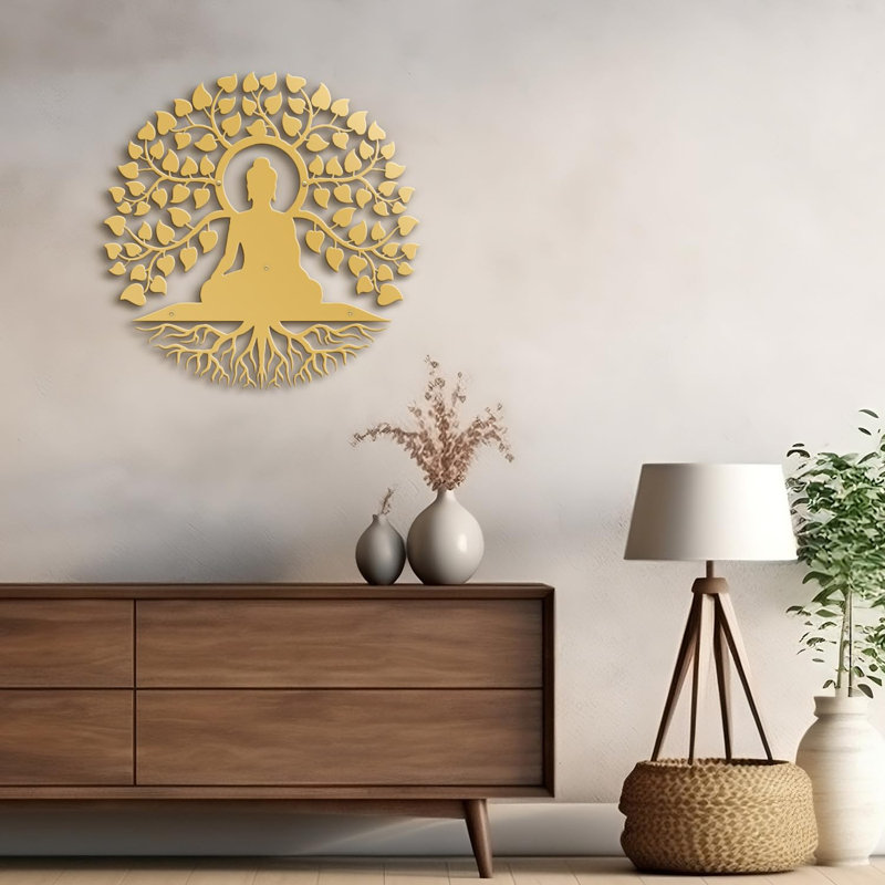 Religious & Spiritual Wall Decor on Metal, 30" H x 30" W x 0.05" D, Gold