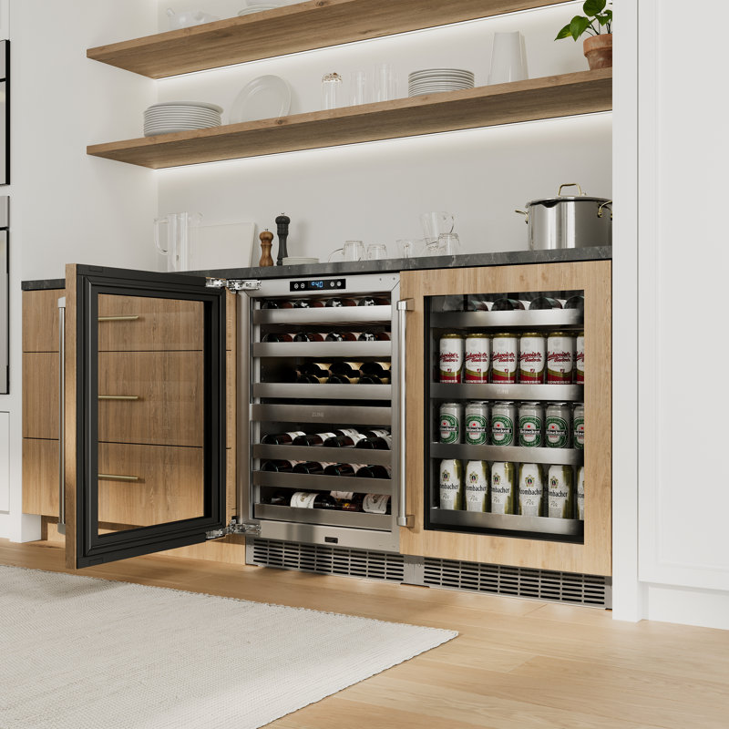 ZLINE 24 in. Touchstone Dual Zone 44 Bottle Wine Cooler with Panel Ready Glass Door (RWDPO-24)