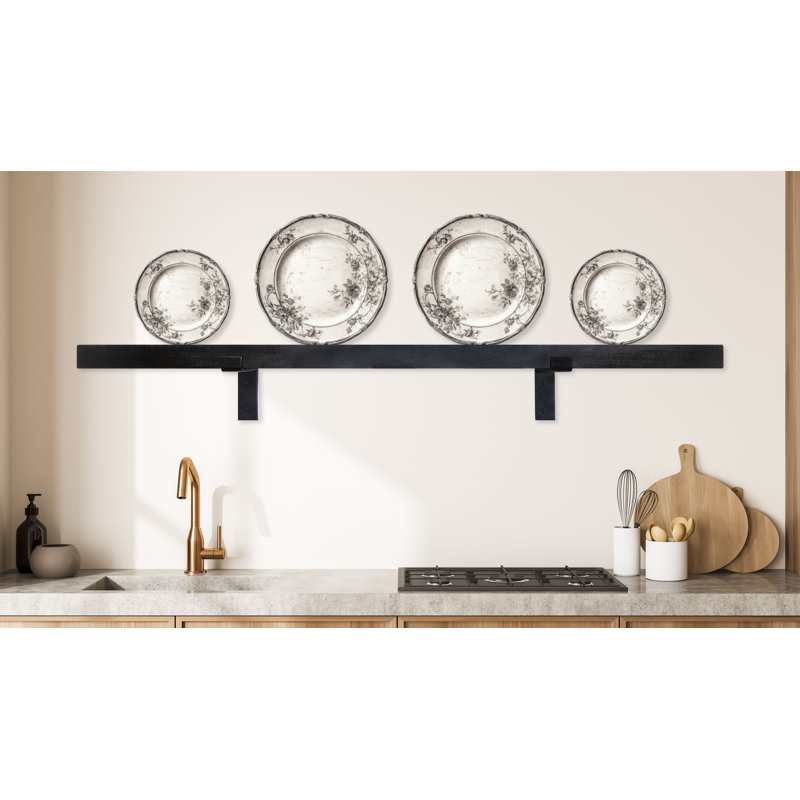 Rayne Plate Display Shelves, Black, 41 x 3 x 2