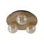 3-Light Glass Goble Wooden Round Flush Mount-364484095