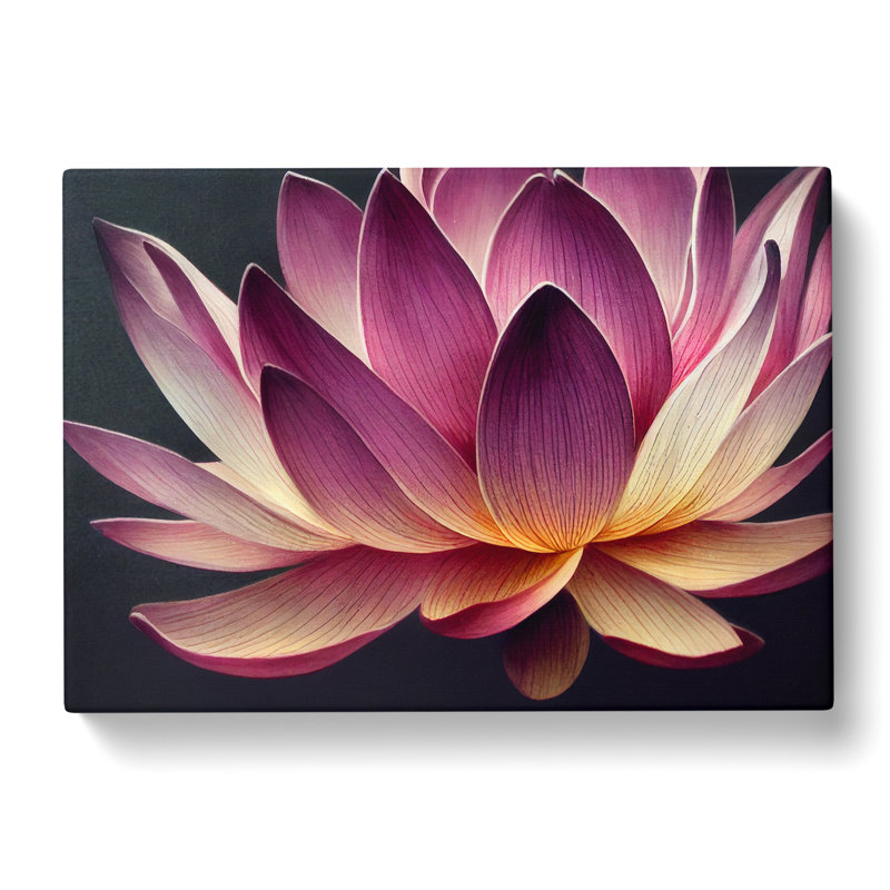 Heavenly Lotus Flower - Wrapped Canvas, 35cm H x 50cm W x 3cm D