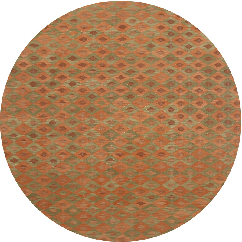 Tapis contemporain brun clair, Rond 7 pi