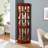 Walnut Finish Corner Cabinet With 5 Shelves And Lighting Accessory Walnut Interference-923190623