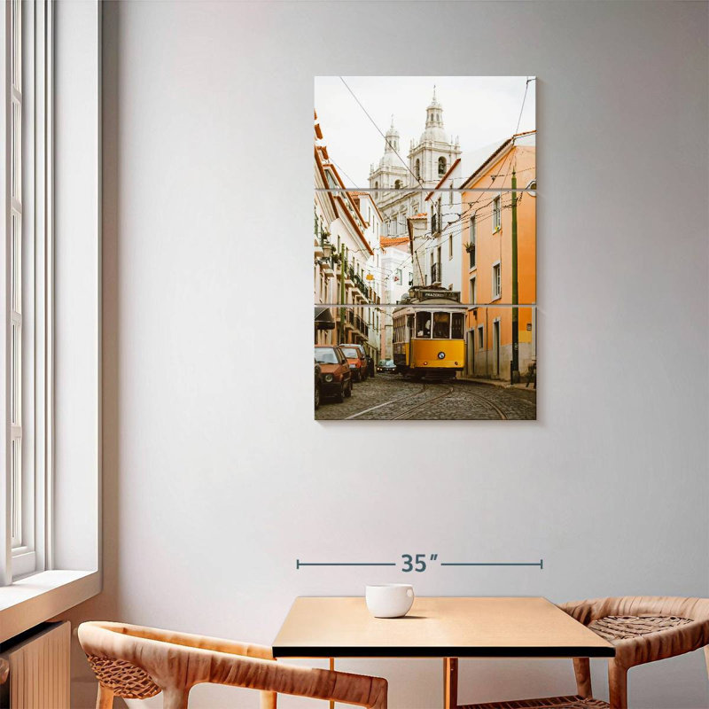 Mehar Alfama Yellow Tram, 57" H x 36" W