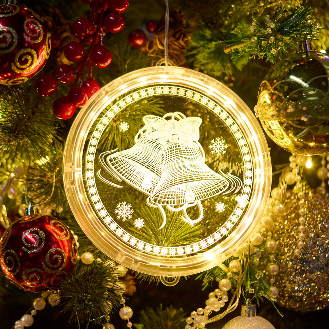 Warm White Bell Lighted Window Décor