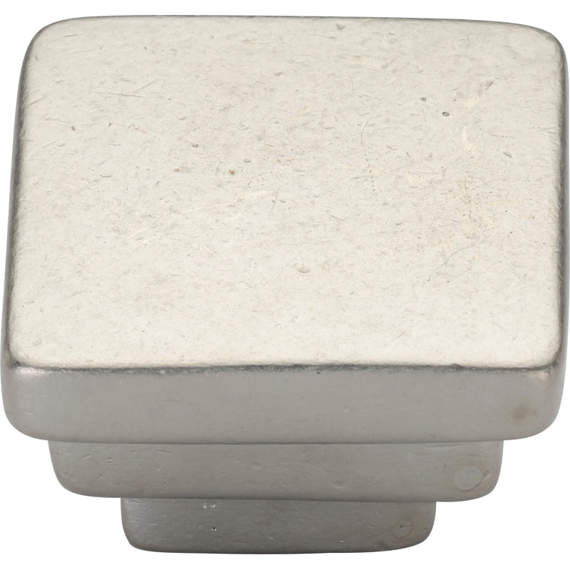 Bouton d'armoire carré, 1.25, Bronze blanc