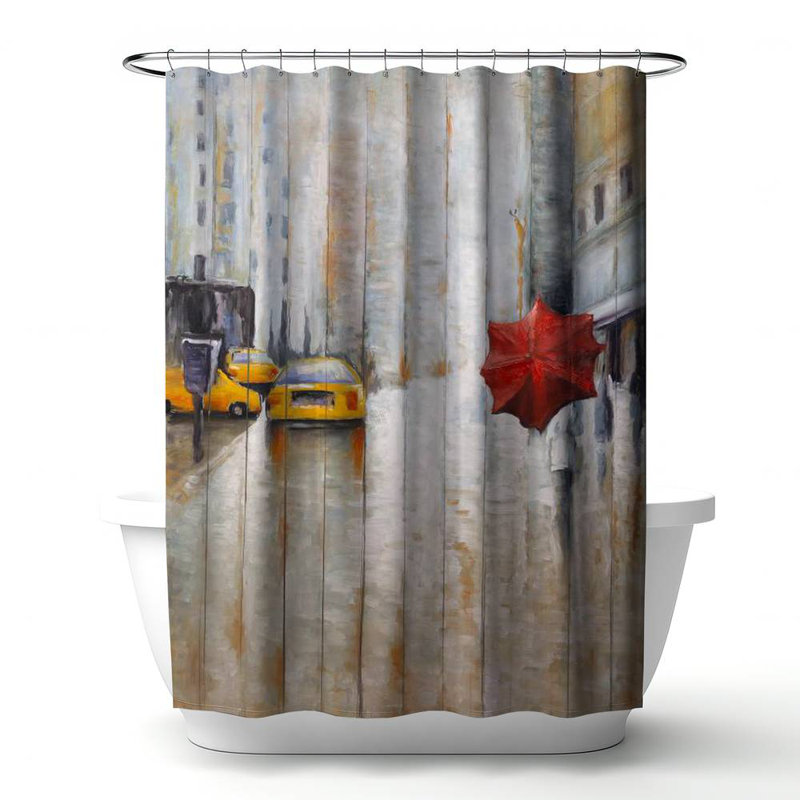 Shower Curtain ST28 – Polyester Shower Curtain, Dye Sublimation Print, 71" W × 74" L