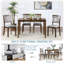 Ensemble de salle à manger moderne 5 pièces, table rectangulaire en bois avec 4 chaises rembourrées pour une salle à manger élégante et peu encombrante-2103366062-2103366056