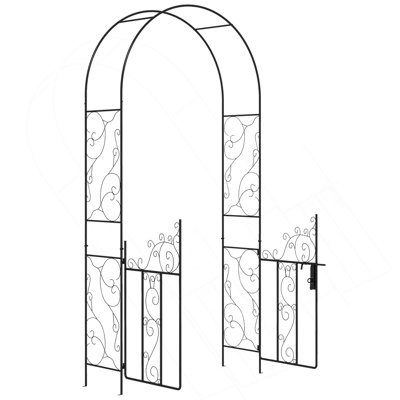 Arche de jardin en métal de 7,5 pi avec barrière Outsunny