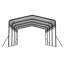 Abri d'auto JAXILYN 13 x 20 pi en métal avec cadre triangulaire en acier renforcé et 4 poteaux de soutien pour une protection contre les intempéries, noir