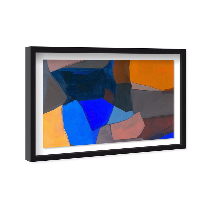 Patchwork Dream I Shadowbox Abstract Print by Oliver Gal, Black Frame, 15 x 10, 37.5"H x 55.5"W, Black Frame