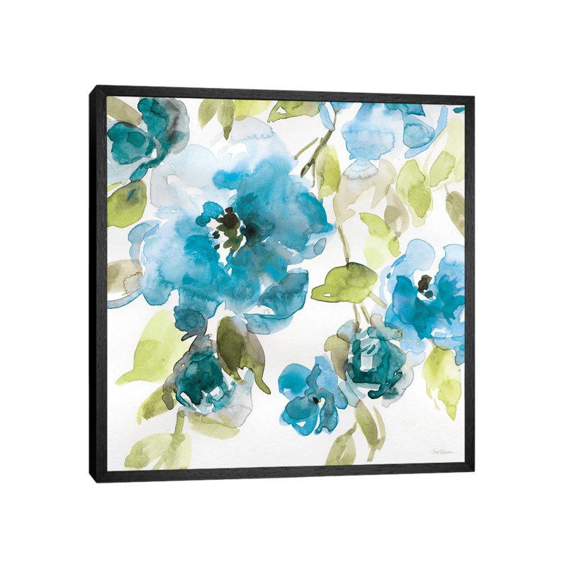 Belle's Blue I by Carol Robinson - Painting on Canvas, 66.04 cm H x 66.04 cm W, Black Framed
