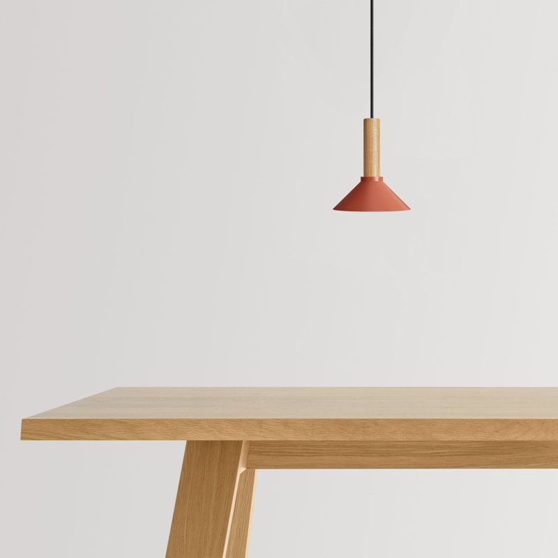 Emblem 1 - Light Pendant, 12" H x 14" W x 14" D, White Oak, Gray Blue