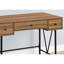 Bureau d'ordinateur personnel avec rangement, 48 po, stratifié brun, métal noir, style transitionnel, tiroirs de rangement, moderne