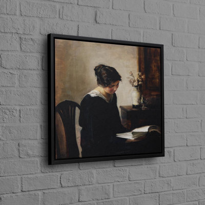 Art mural en toile de coton avec un design de femme lisant parfait pour améliorer l'esthétique de votre maison ou de votre bureau