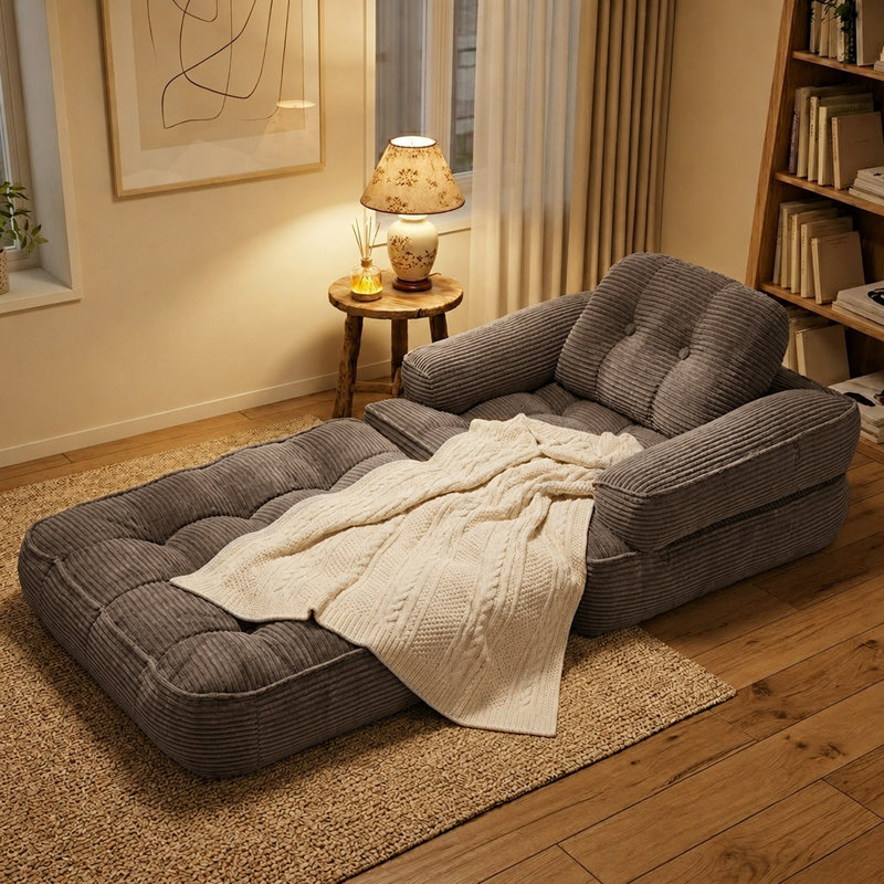 Canapé-lit futon convertible 35,43 po, Café