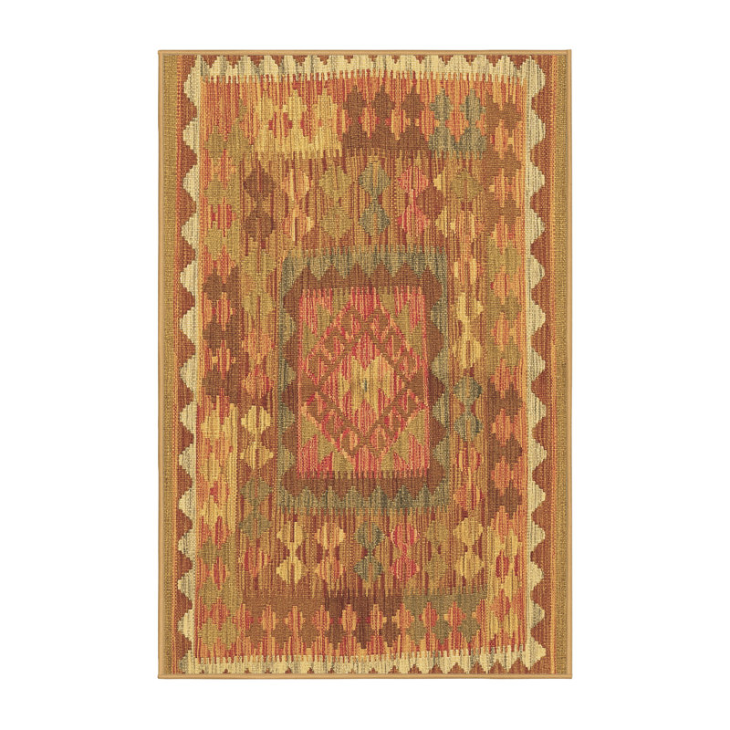 Washable Geometric Indoor Rug, Rectangle 6' x 9'