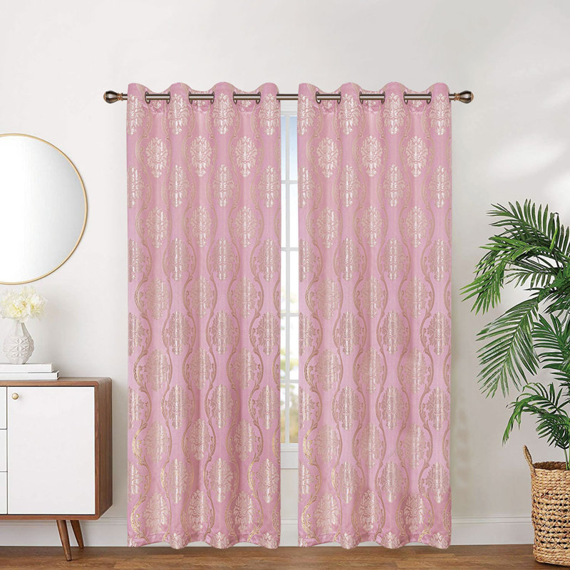 Aelia Room Darkening Curtain Single Panel, Blush