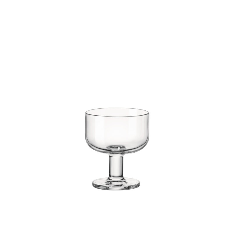 Clear Tempered Glass Dessert Cups with Feet, Set of 6