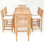 Outdoor 7 - Piece Teak Bistro Set with Cushions