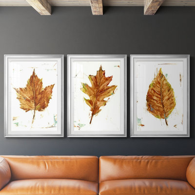 Étude de feuilles d'automne I - Impression sur mesure encadrée de qualité supérieure - 3 pièces
