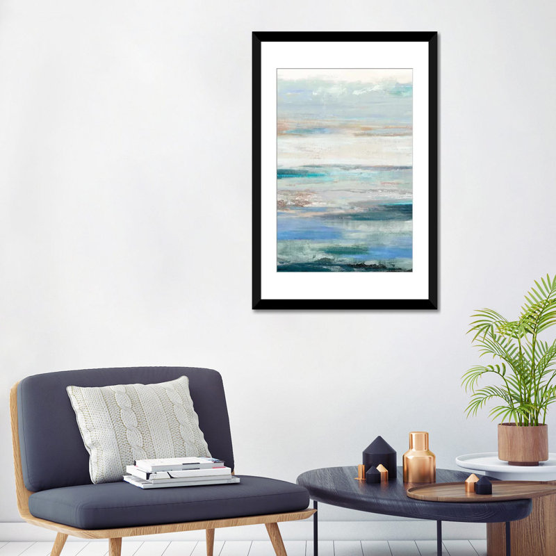 «Waves», reproduction sur toile, H 26 po x l 18 po x P 1,5 po, Toile avec cadre noir, Pas de tapis